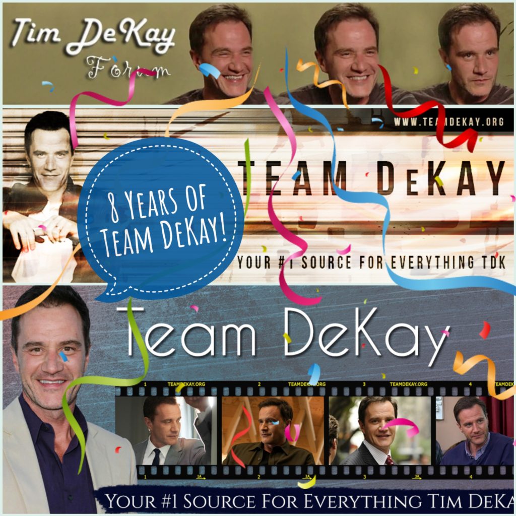 Team DeKay 8th Anniversary graphic featuring headers from our previous and current sites.