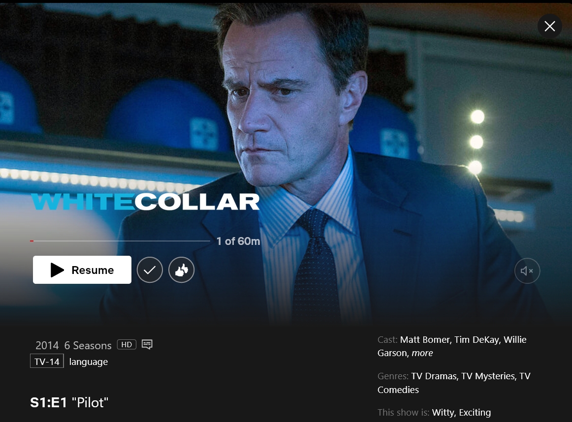 White Collar Returns to Netflix US Team DeKay